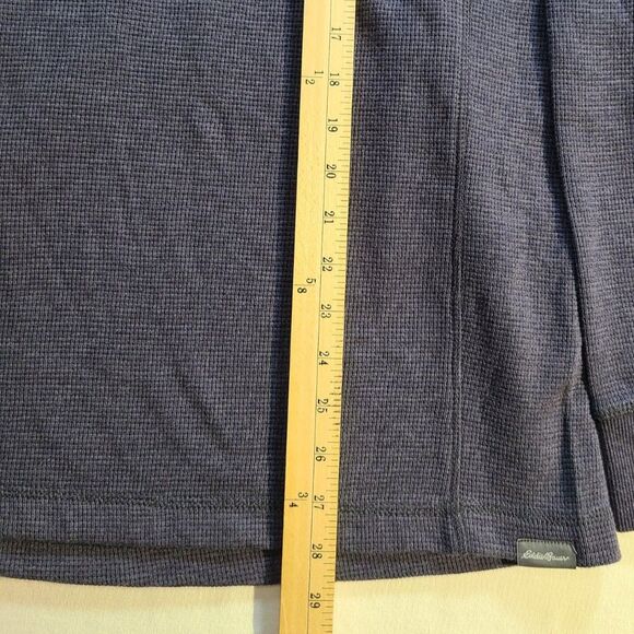 NWT Eddie Bauer Thermal Henley M Heather Navy Long Sleeve Outdoor Shirt - Picture 9 of 9